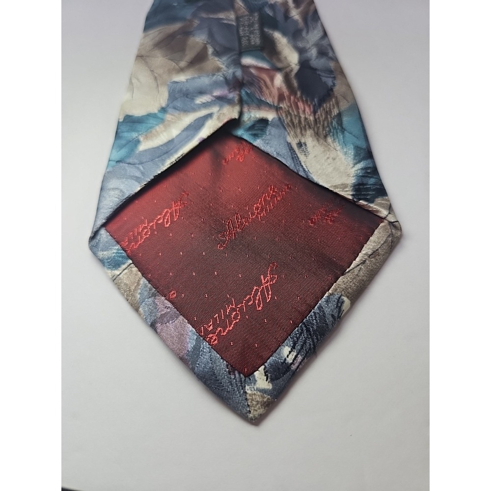 Vintage Alcione Milano By Today's Man  100% Silk Abstract Neck Tie Made In Italy - Picture 5 of 7